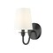 Z-Lite Gianna Wall Sconce, 1-Light, 5.5 In.W x 7.75 In.L x 10.25 In.H, Matte Black/White 7509-1S-MB - alternate 1